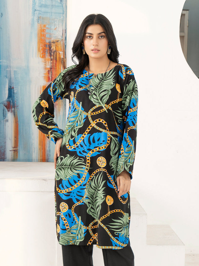 Black Boski Linen Printed Suit