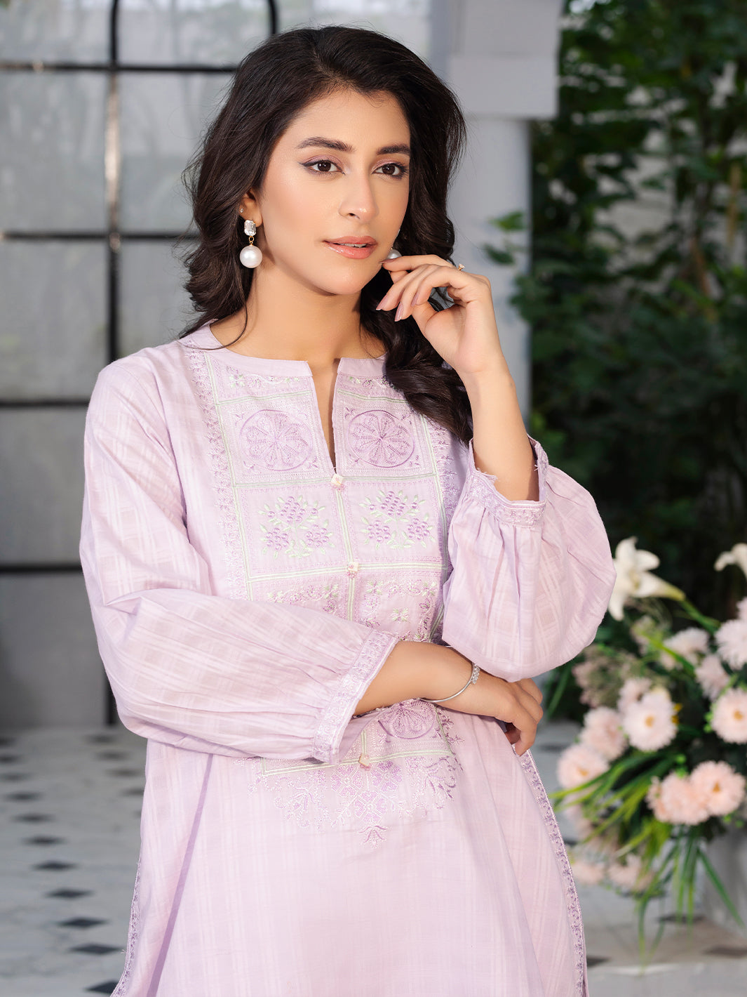 Purple Embroidered Lawn Suit
