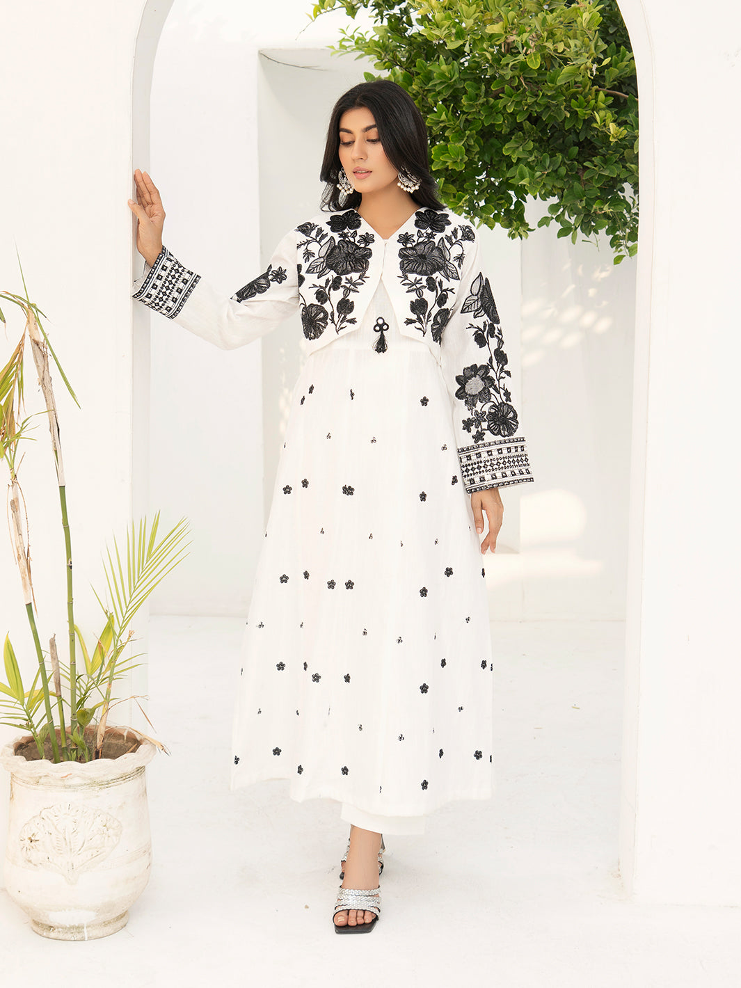 Abeer 3PC White Embroidered Lawn Set