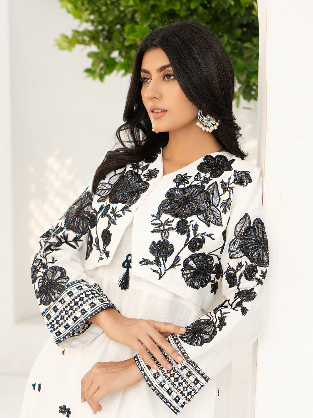 Abeer 3PC White Embroidered Lawn Set