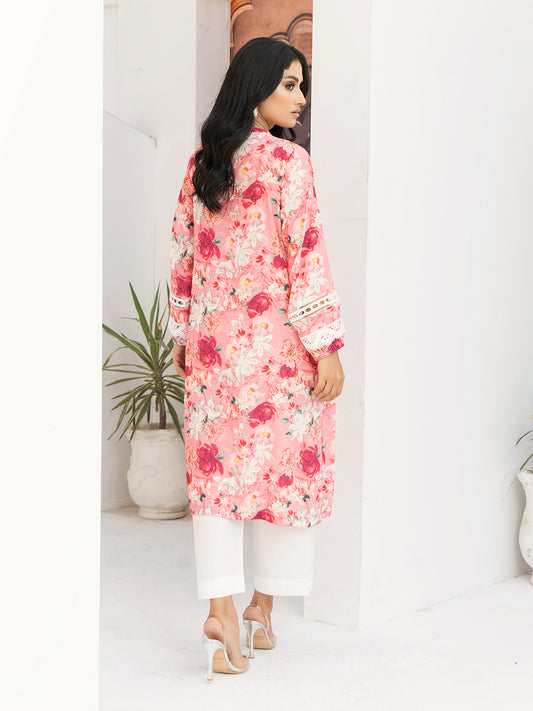 Pink Boski Linen Printed Suit