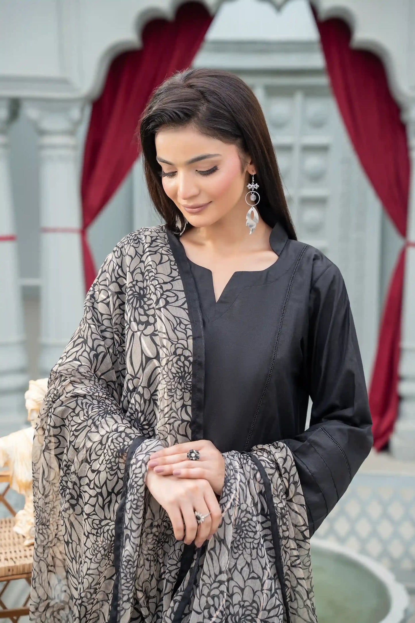 Kaneez - 3PC Solid Co Ord (Unstitched)