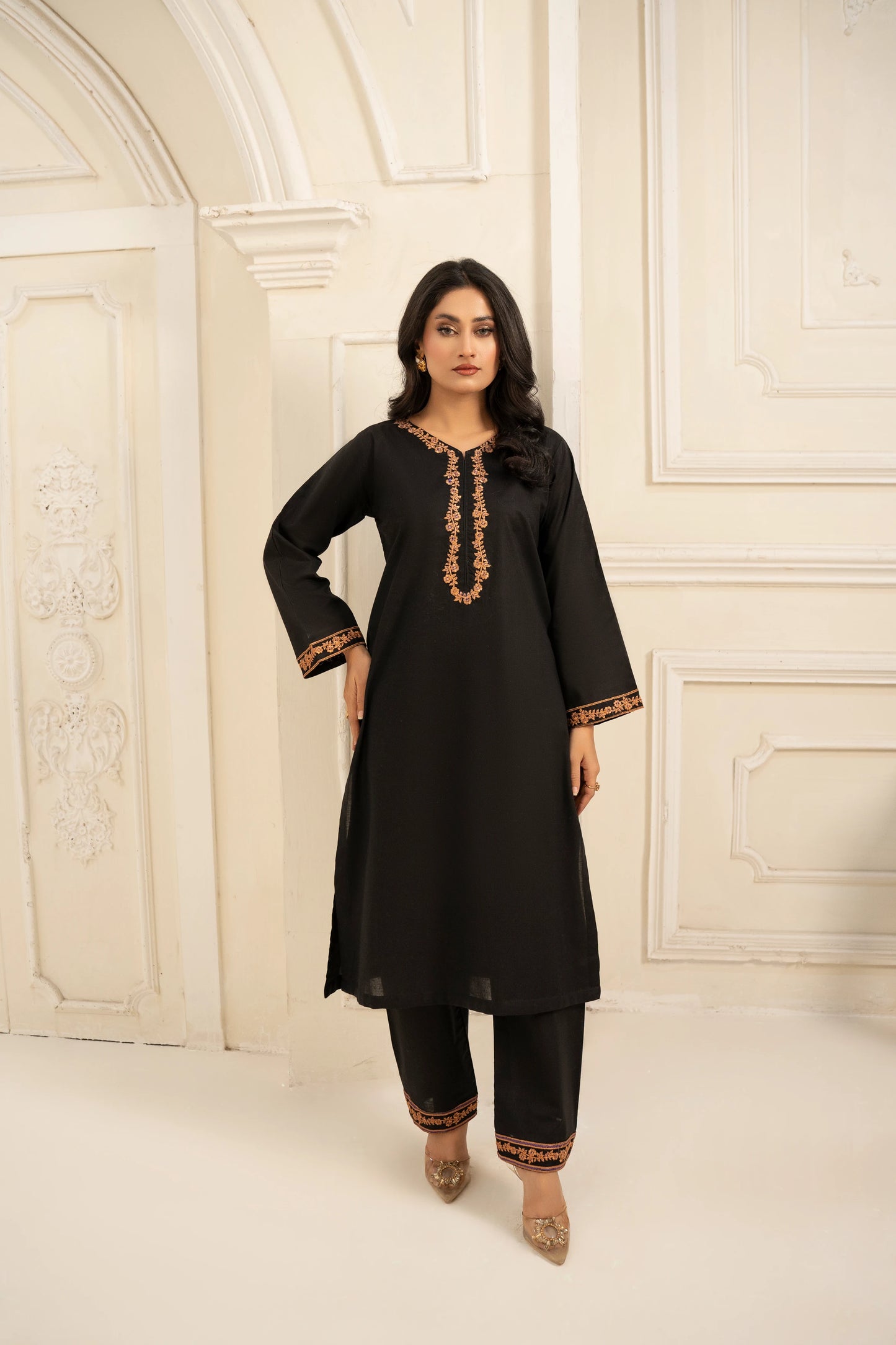 Abeer 2PC Black Embroidered Lawn Suit