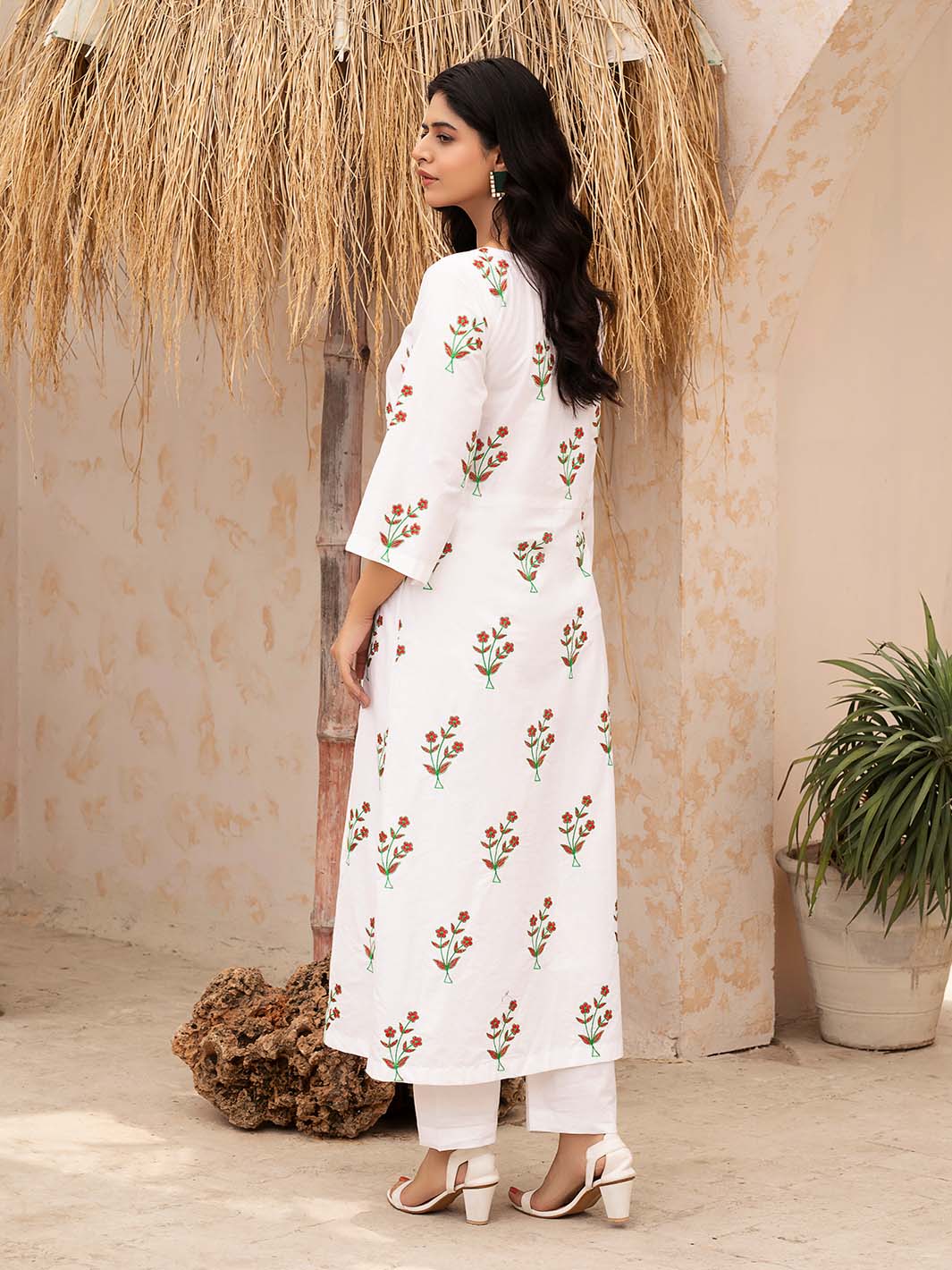 White Embroidered Lawn Suit