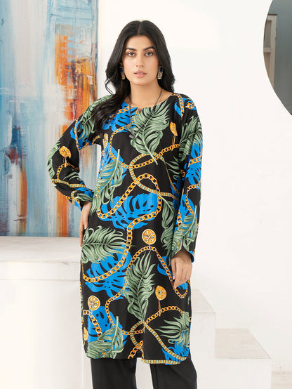 Black Boski Linen Printed Suit