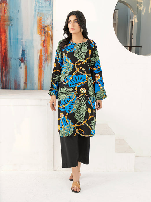 Black Boski Linen Printed Suit