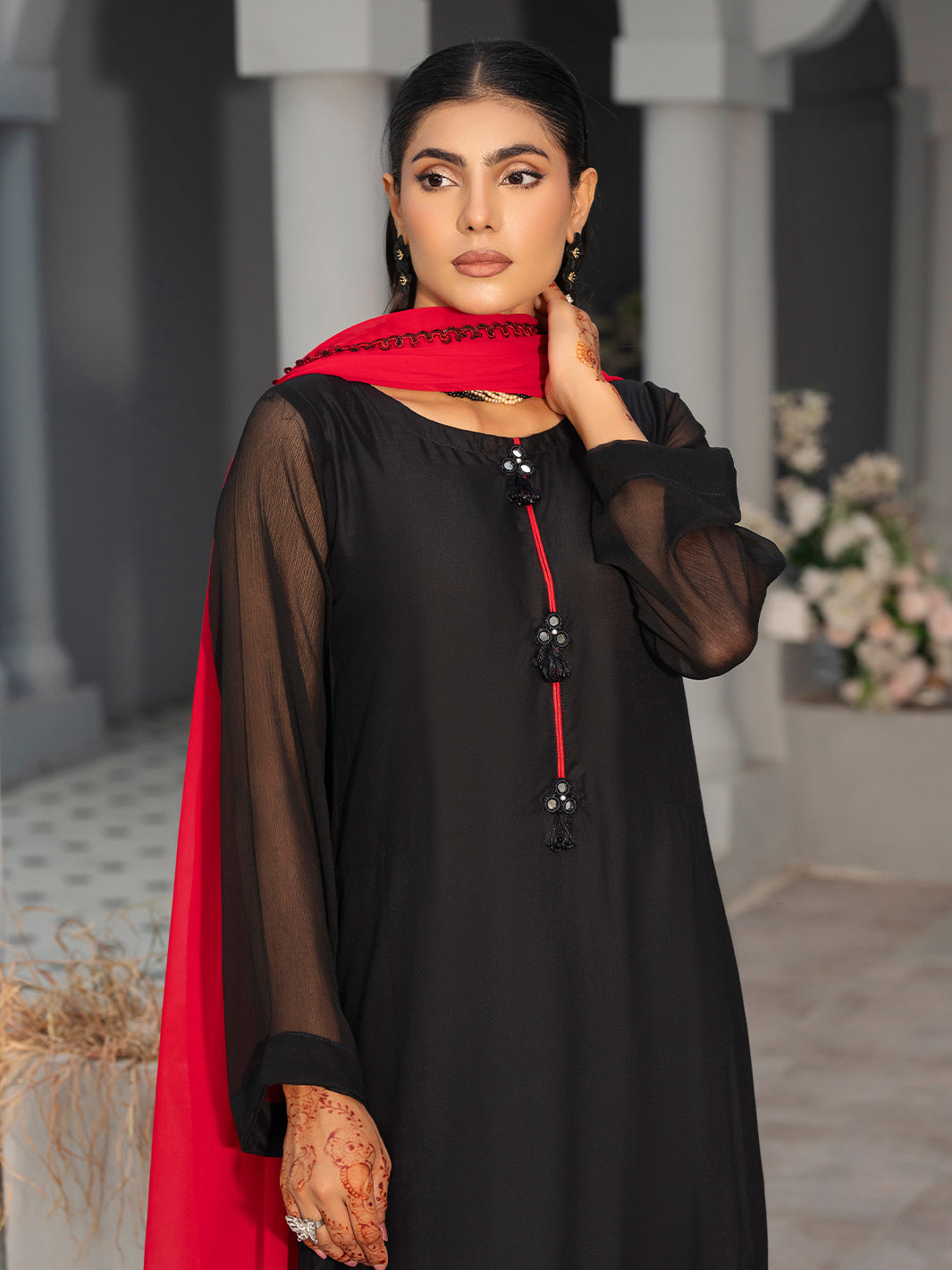 3PC Black Linen Suit