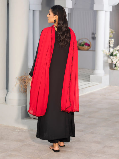 3PC Black Linen Suit