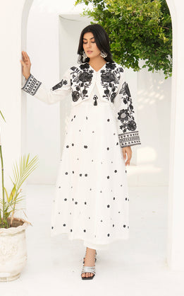 Abeer 3PC White Embroidered Lawn Set