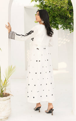 Abeer 3PC White Embroidered Lawn Set