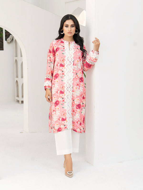 Pink Boski Linen Printed Suit