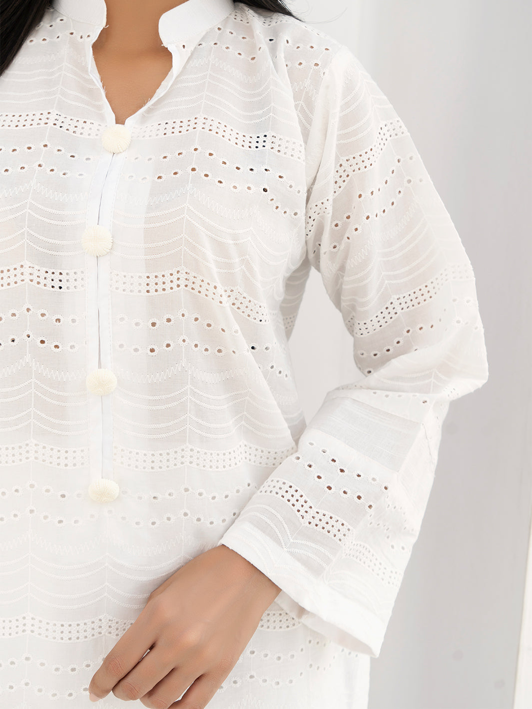 chicken karahi dress design Fashion trends | White chicken Kari dress Chicken kari Embroidered frock. . Without inner. . White Plain trouser. . 2pc & 3pc stitched dress (Frock