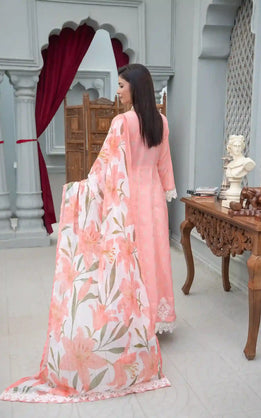 Nafasat - 3PC Embroidered Polysilk Lawn Frock