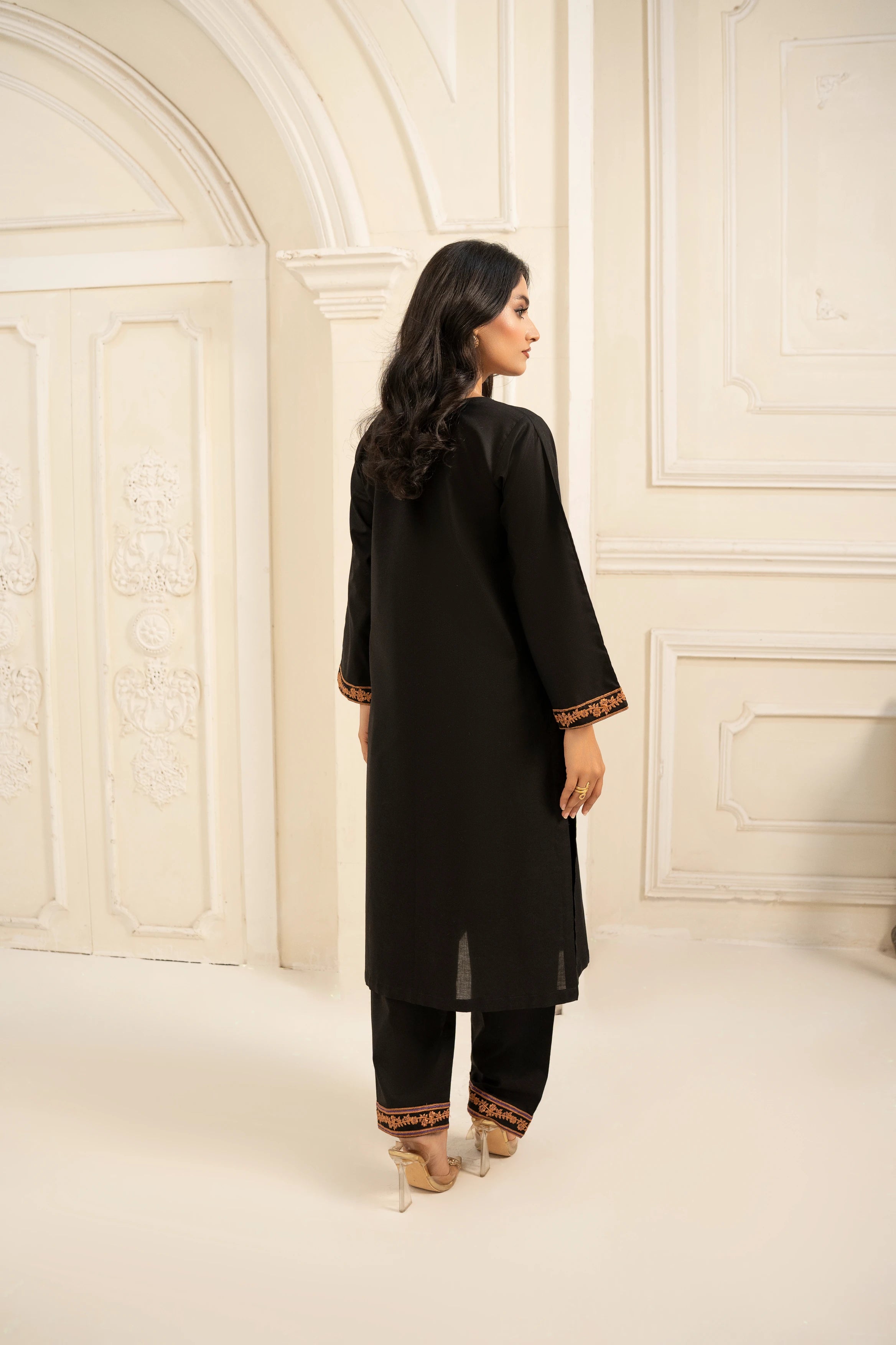 Abeer 2PC Black Embroidered Lawn Suit