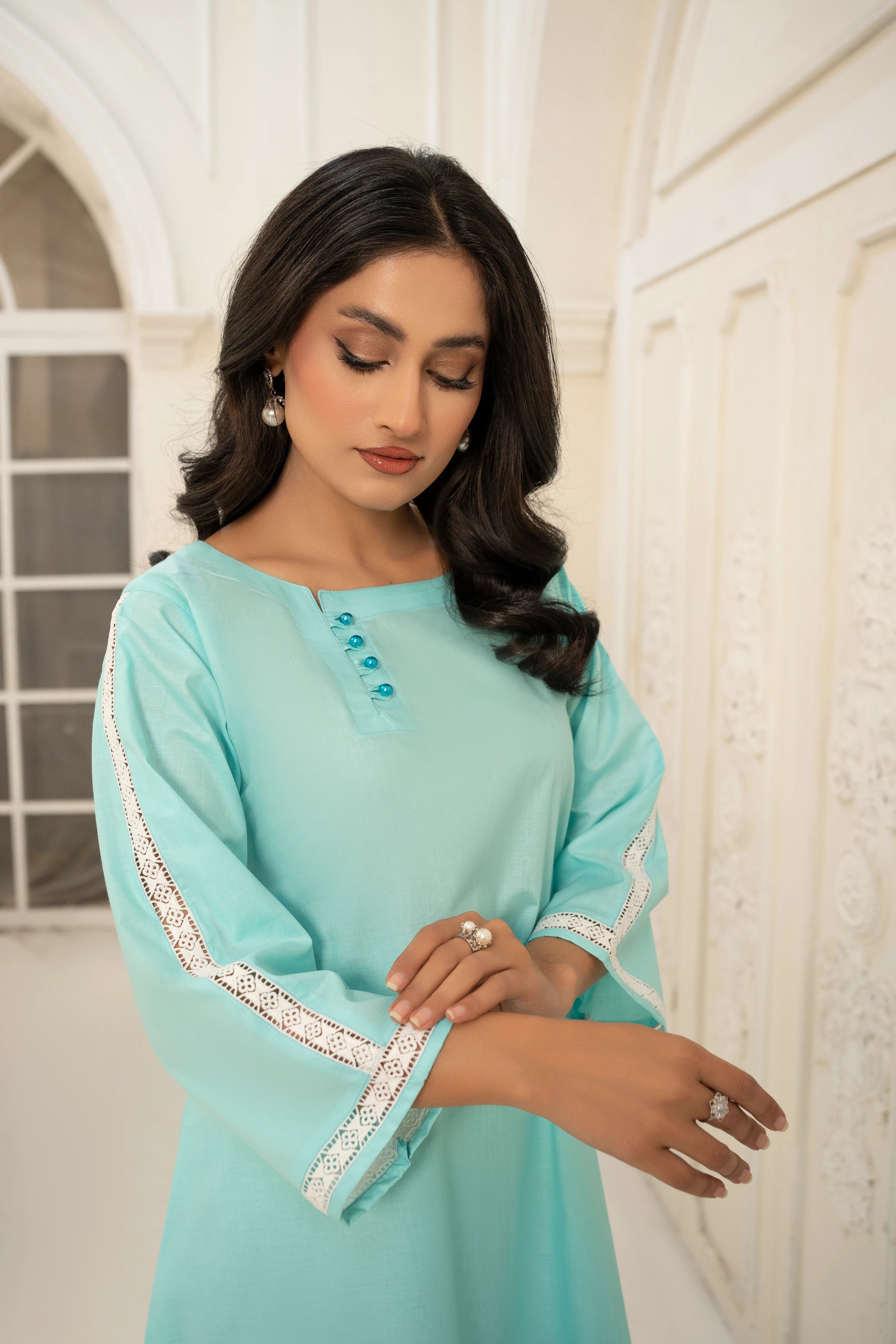 Abeer 2PC Ice Blue Lawn Co Ord