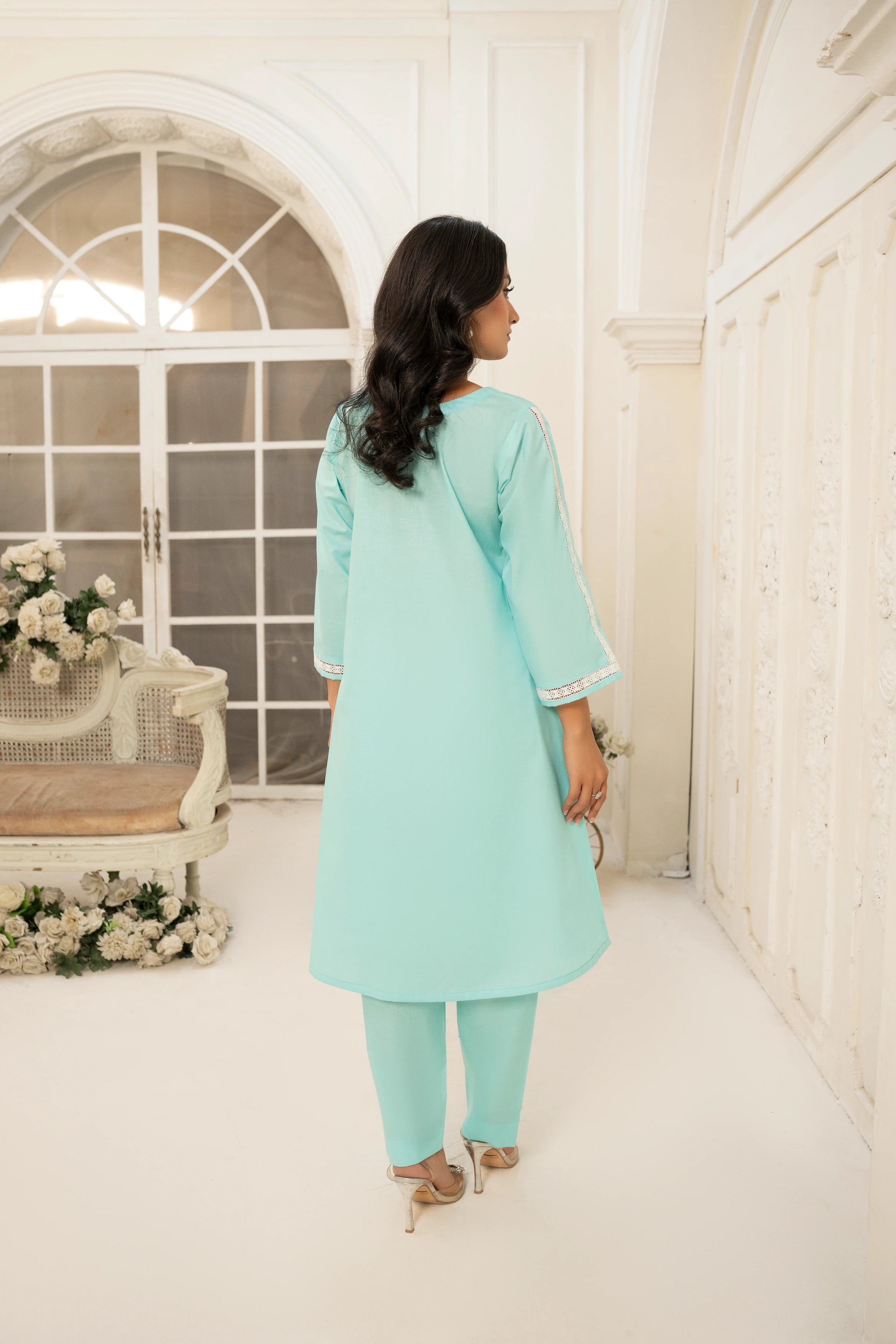 Abeer 2PC Ice Blue Lawn Co Ord