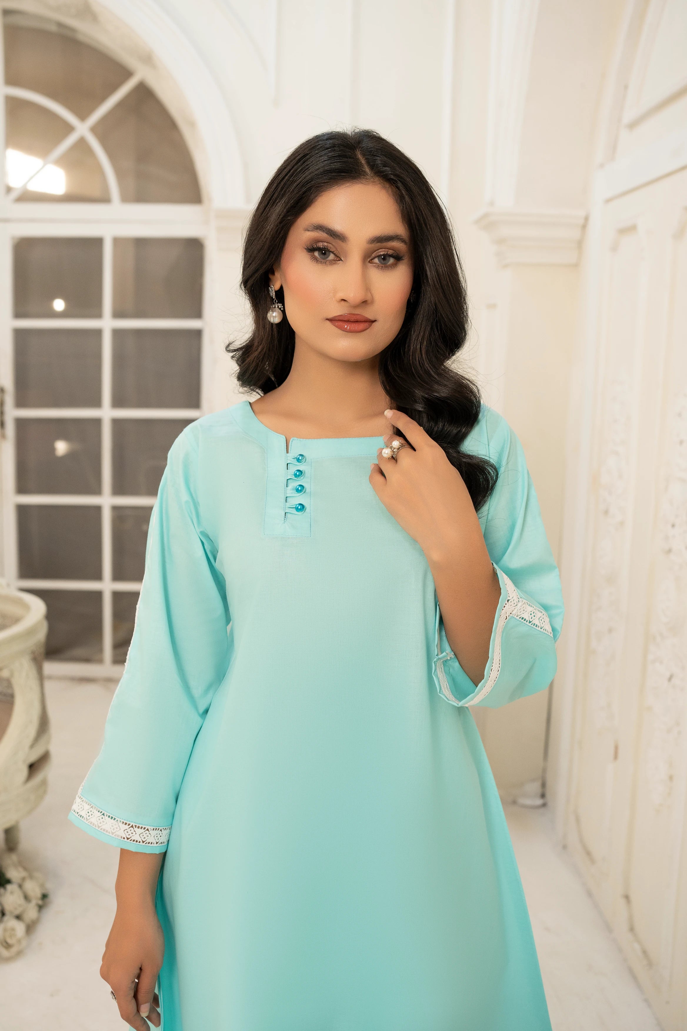 Abeer 2PC Ice Blue Lawn Co Ord