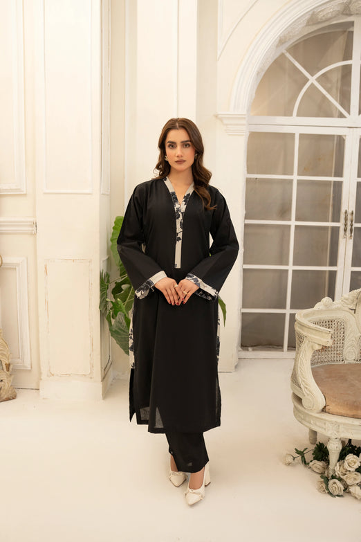 Abeer 2PC Black Lawn Co Ord