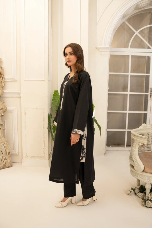 Abeer 2PC Black Lawn Co Ord