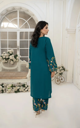 Abeer 2PC Teal Green Embroidered Lawn Suit