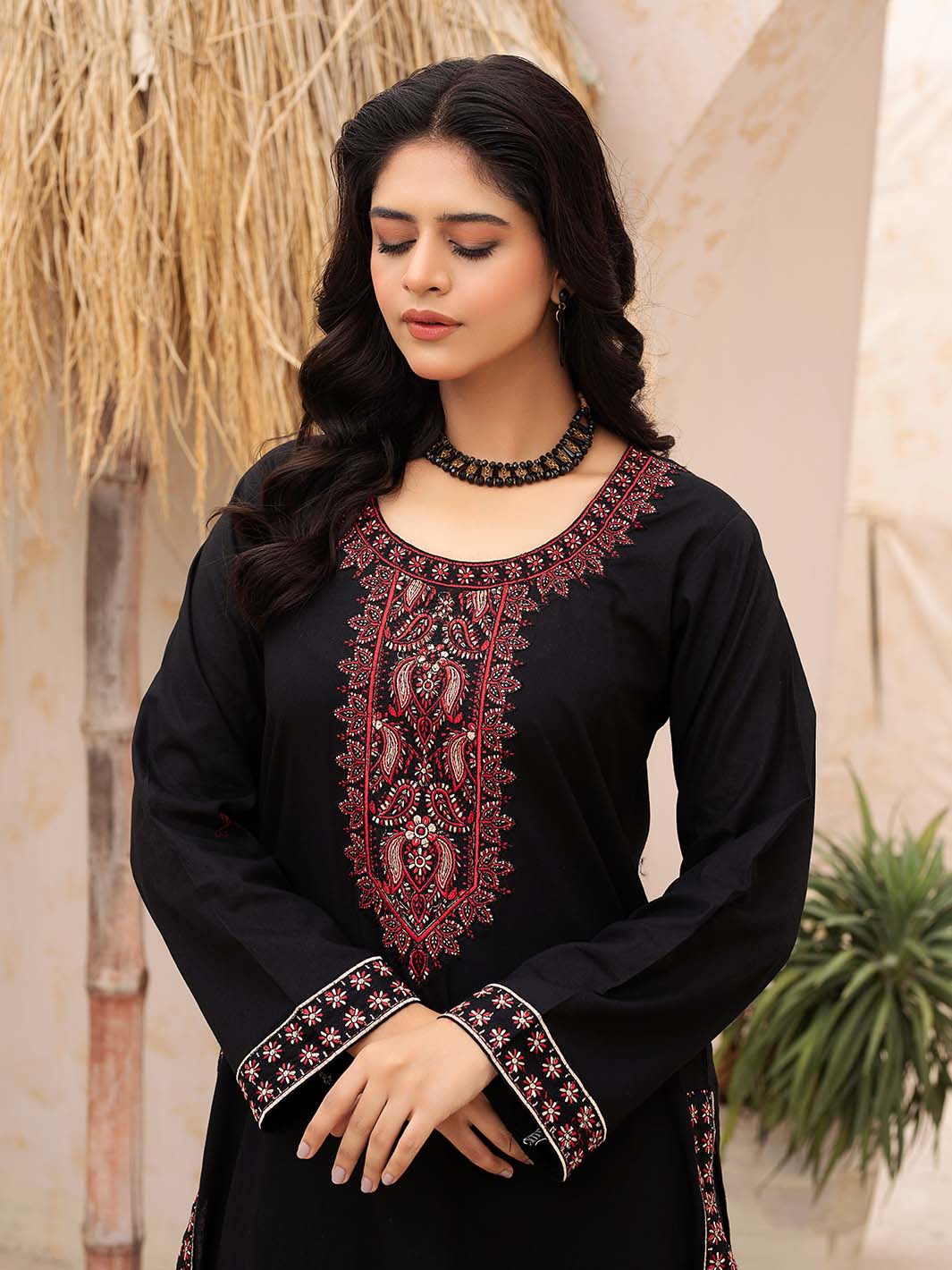 Black Embroidered Lawn Suit