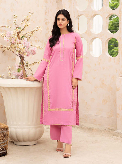 Pink Lace Work Lawn Co-Ord