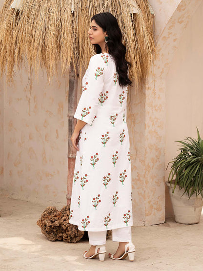 White Embroidered Lawn Suit