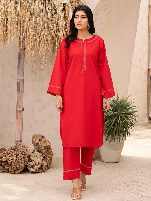 Red Arabic Lawn Co-Ord