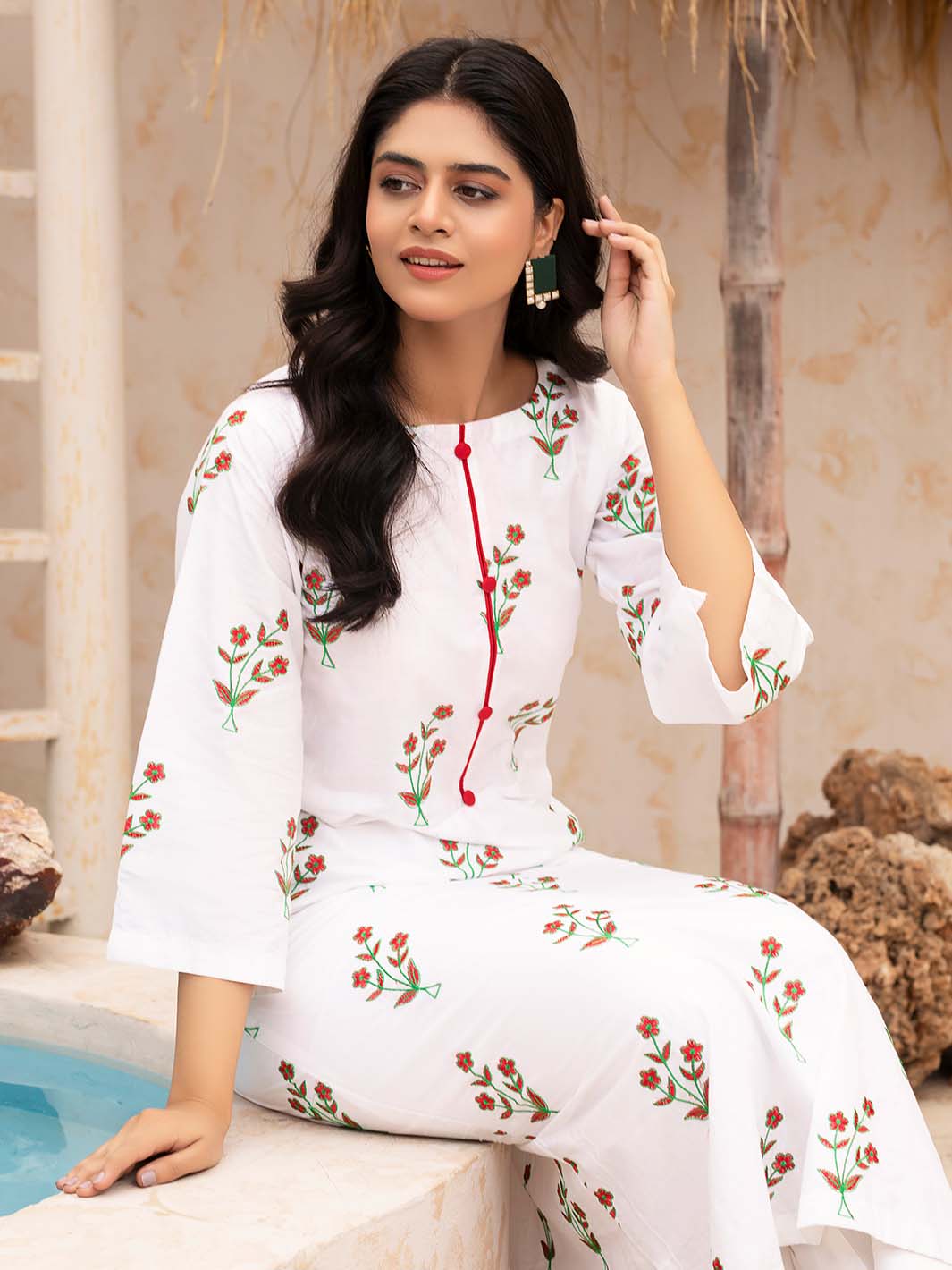 White Embroidered Lawn Suit