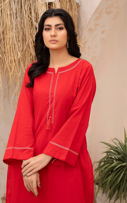 Red Arabic Lawn Co-Ord