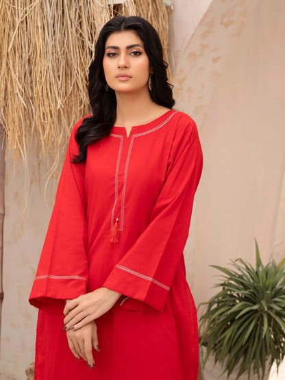 Red Arabic Lawn Co-Ord