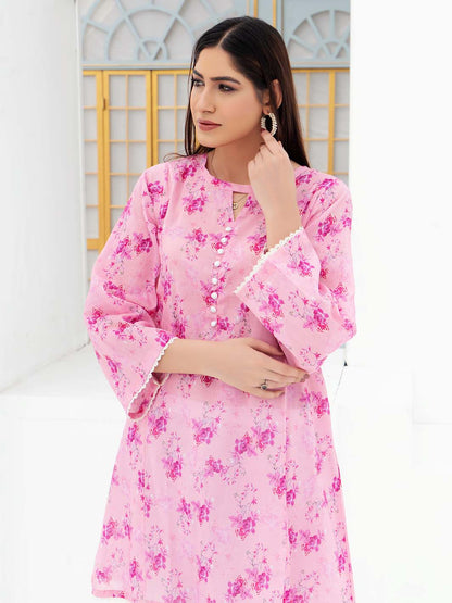Pink Printed Lawn Co-Ord