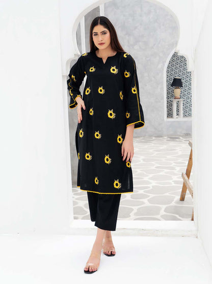 Sunflower Embroidered Lawn Suit
