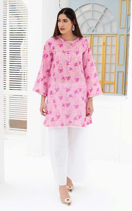 Pink Printed Lawn Co-Ord