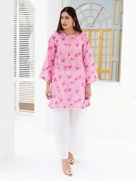 Pink Printed Lawn Co-Ord