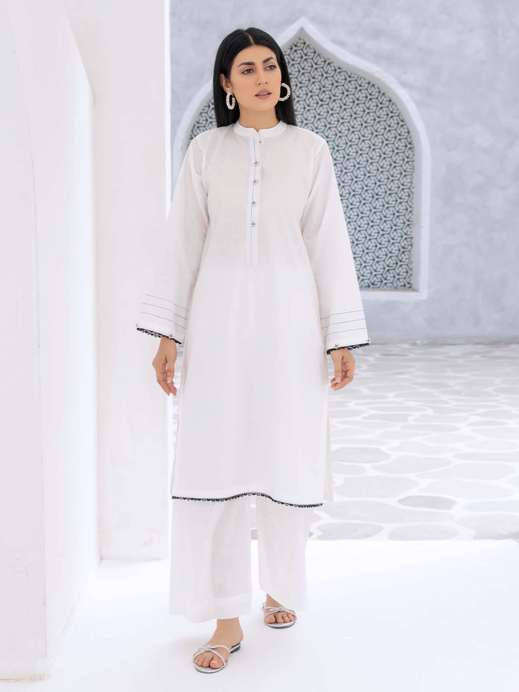 White Arabic Lawn Co-Ord