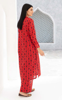 Red Printed Lawn Co-Ord