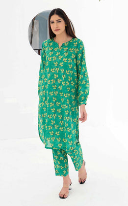 Green Printed Lawn Co-Ord