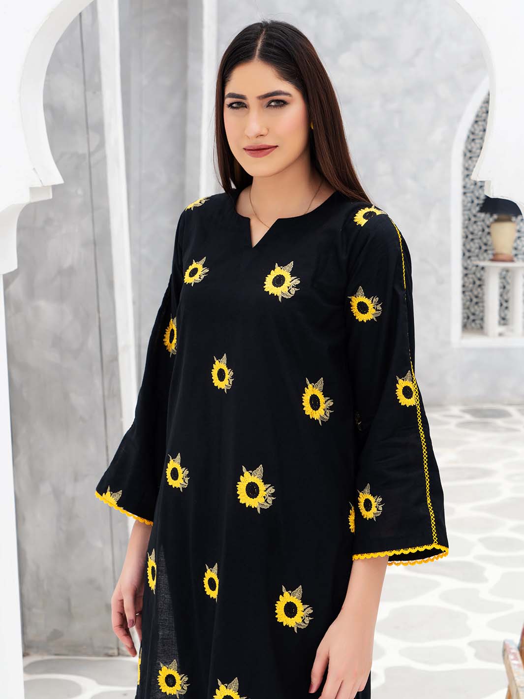 Sunflower Embroidered Lawn Suit